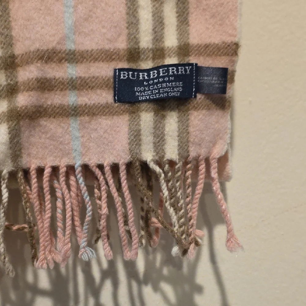Burberry Pink and Brown Cashmere Scarf